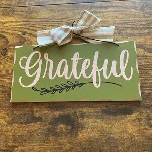 GRATEFUL Fall decorative sign hanging autumn decoration Thanksgiving sign decor